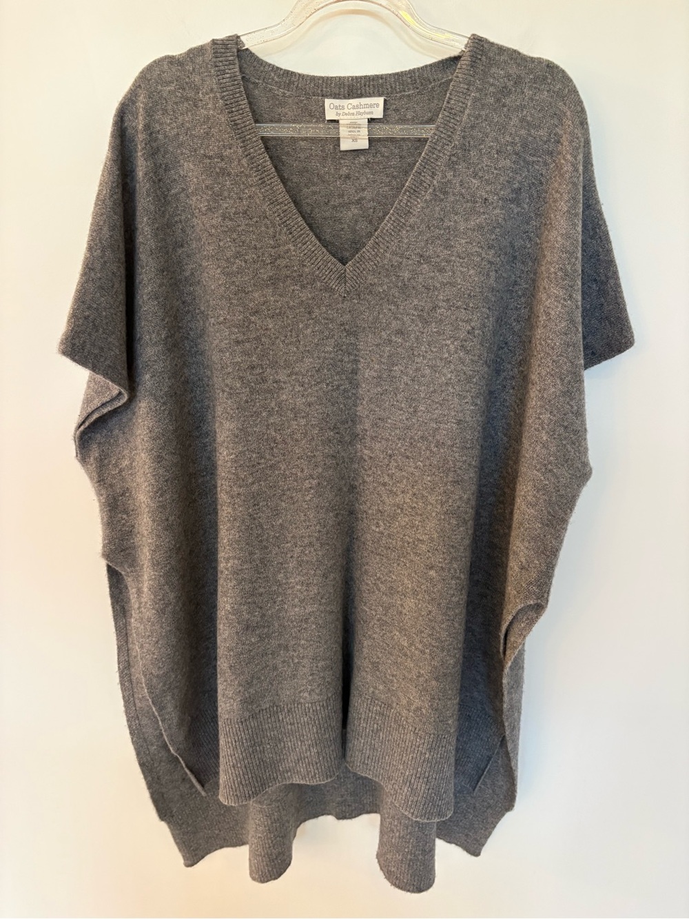 Oats Cashmere grey cashmere poncho